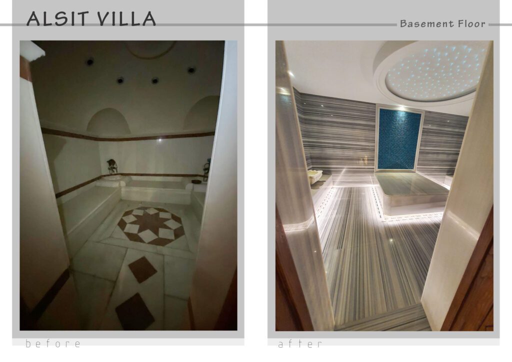 Alsit Villa, Sarıyer — önce / sonra karşılaştırması · Manifesto Design & Architecture