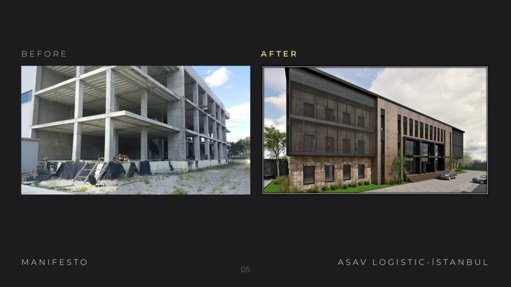 ASAV Lojistik — önce / sonra karşılaştırması · Manifesto Design & Architecture